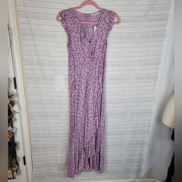 MADEWELL Ruffle-Edged Wrap Maxi Dress in Prairie Posies, SZ 0 - Picture 2 of 15